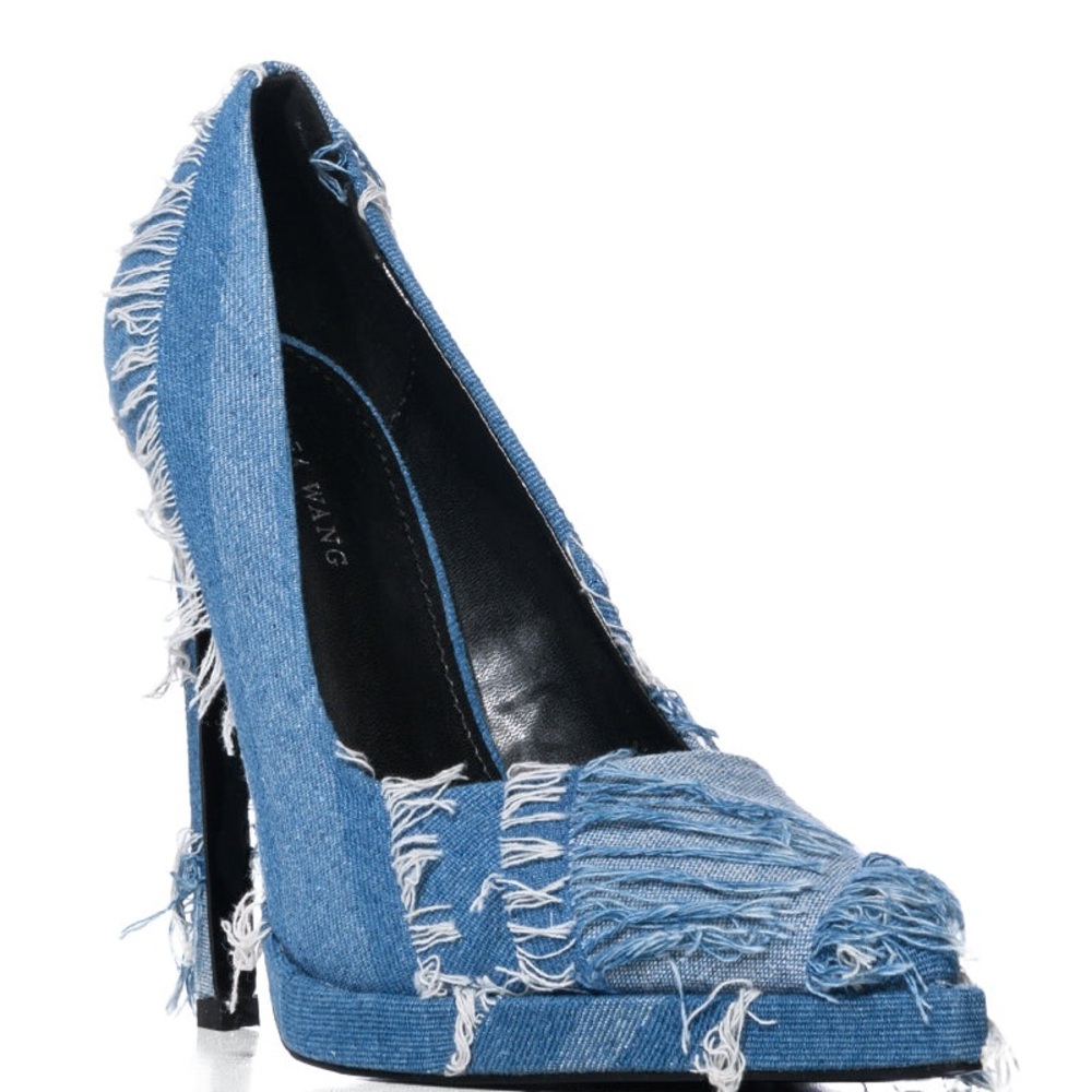 Blue Denim High Heel Pumps